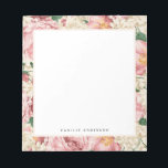 Vintage Pink Garden Roses Pattern Personalized Notepad<br><div class="desc">Customizable floral notepad. It features a watercolour pattern of pink garden roses and ivory hydrangeas. Personalize it by adding names and other details. This floral pattern notepad is perfect as a gift.</div>