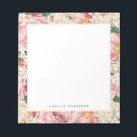 Vintage Pink Garden Roses Pattern Personalized Notepad<br><div class="desc">Customizable floral notepad. It features a watercolour pattern of pink garden roses and ivory hydrangeas. Personalize it by adding names and other details. This floral pattern notepad is perfect as a gift.</div>
