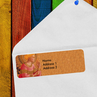 Vintage Pink Golden Christian Angel Label