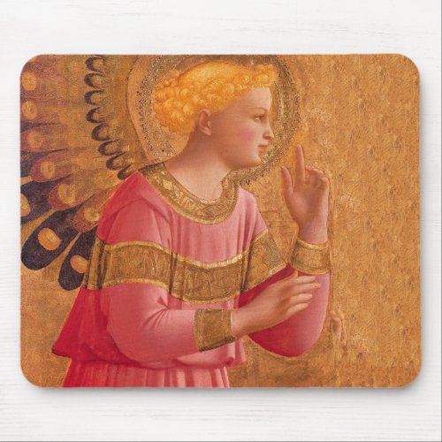 Vintage Pink Golden Christian Angel Mouse Pad