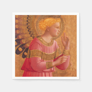 Vintage Pink Golden Christian Angel Napkins