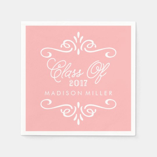 Vintage Pink Graduation Napkins