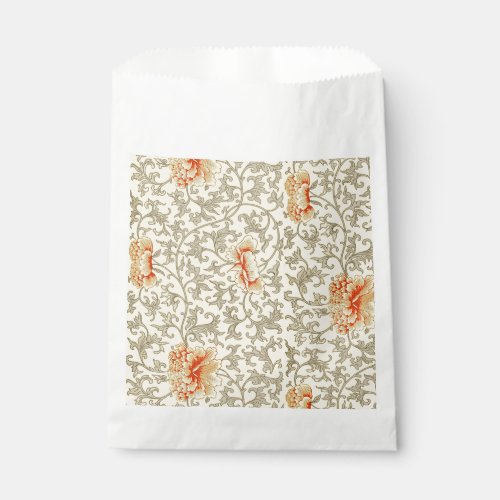 Vintage Pink Gray Artwork Botanical Floral Favor Bag