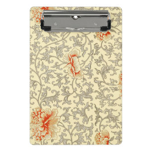 Vintage Pink Gray Botanical Floral Mini Clipboard