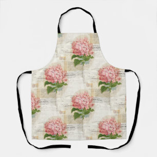 Vintage Pink Hydrangea French Apron