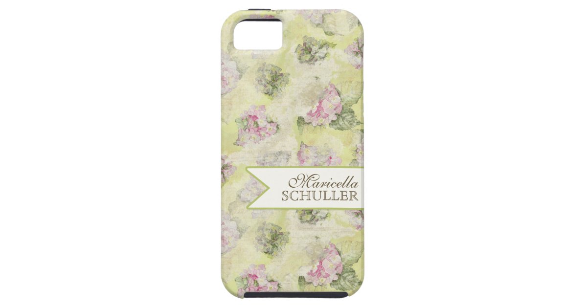 Vintage Pink Hydrangea French Wallpaper Floral Art Case Mate Iphone Case Zazzle Com