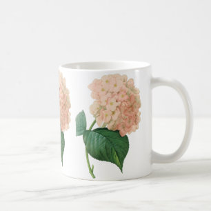 Vintage Pink Hydrangea Hortensia Flower by Redoute Coffee Mug