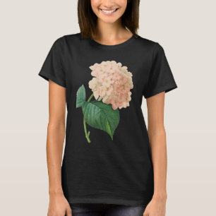 Vintage Pink Hydrangea Hortensia Flower by Redoute T-Shirt