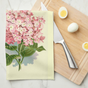 Vintage Pink Hydrangea Kitchen Towel