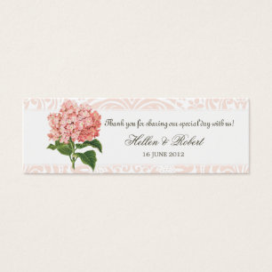 Vintage Pink Hydrangea Wedding Favor Tag