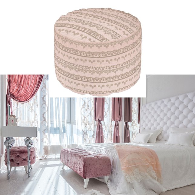 Vintage Pink Lace Baby Nursery Pouf (Creator Uploaded)