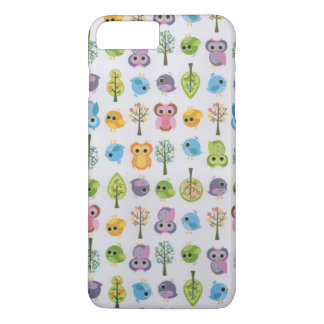 Vintage pink lavender cute funny owl floral iPhone 8 plus/7 plus case