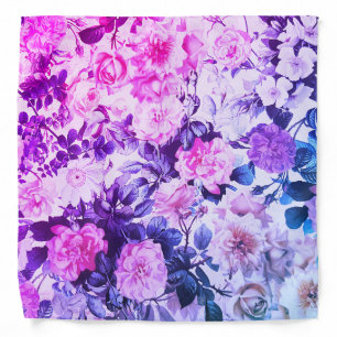 Vintage pink lavender violet country chic floral bandana