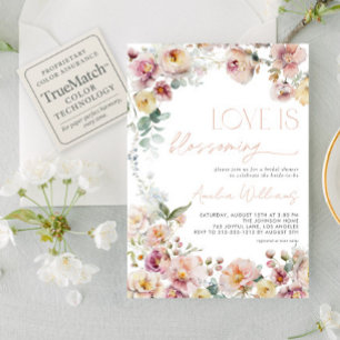 Vintage Pink Love is Blossoming Bridal Shower Invitation