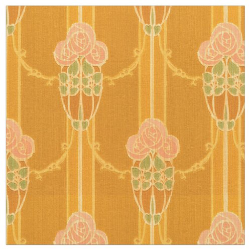 Vintage Pink Mackintosh Style Rose Cluster Pattern Fabric