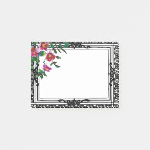 Vintage pink magenta watercolor roses  post-it notes