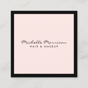 Vintage Pink Makeup and Beauty Square Business Card
