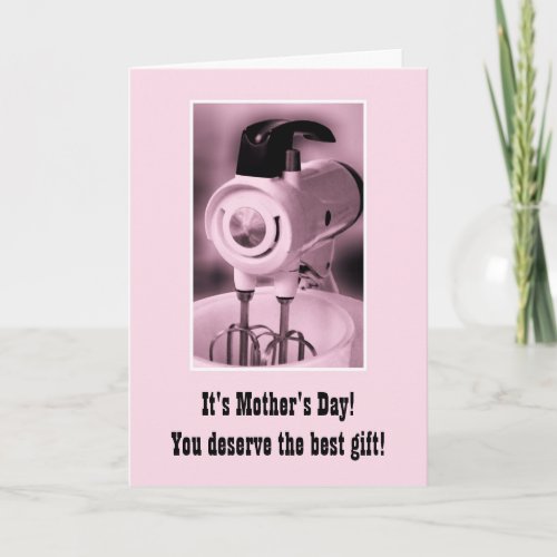 Vintage Pink Mixer Happy Mothers Day Humor Card