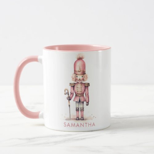 Vintage Pink Nutcracker Minimalist Whimsical  Mug