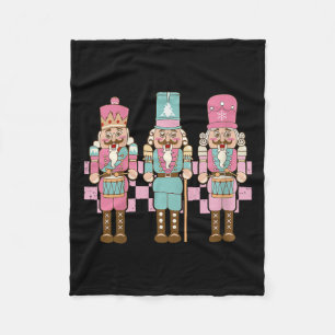 Vintage Pink Nutcracker Squad Women Girl Kids Pink Fleece Blanket