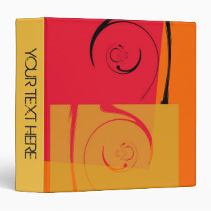 Vintage Pink, orange, yellow, black retro art deco Binder