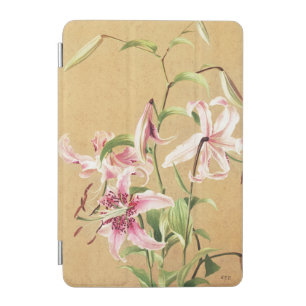 Vintage Pink Oriental Lily Botanical Flower Art iPad Mini Cover