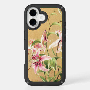 Vintage Pink Oriental Lily Botanical Flower Art iPhone 16 Case