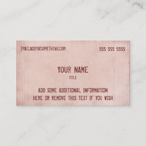 Vintage Pink Parchment Business Card