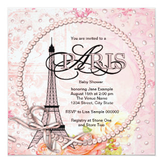 Paris Themed Baby Shower Invitations 10