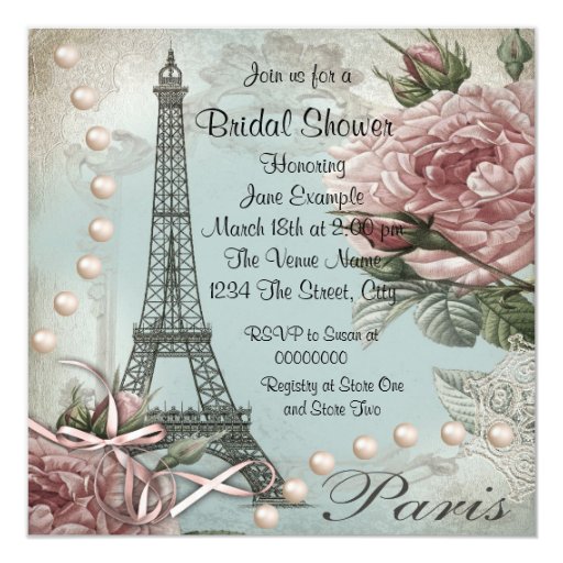 Paris Bridal Shower Invitations 2