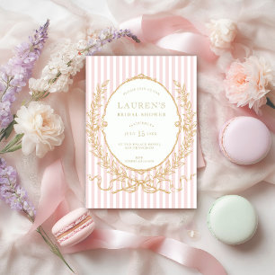 Vintage Pink Paris Glam Bridal Shower Invitation