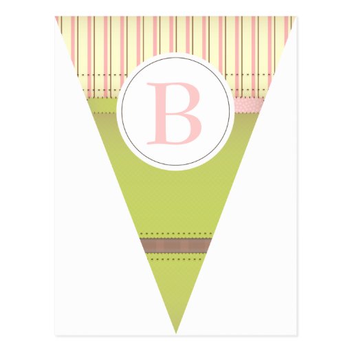 Vintage Pink Party Flag Bunting Banner Postcard | Zazzle