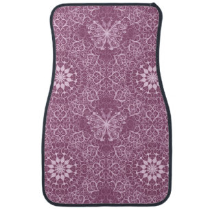 Vintage Pink Pattern Car Mat