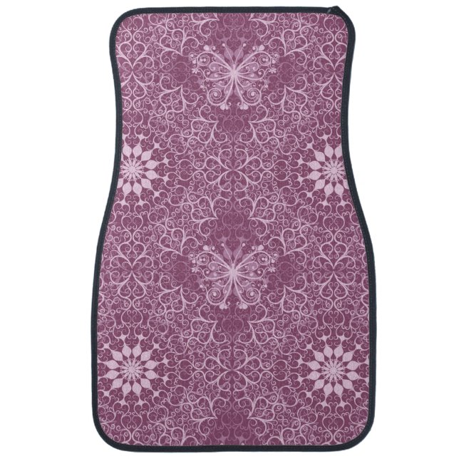 Vintage Pink Pattern Car Mat (Front)