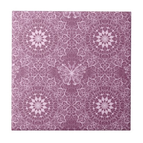 Vintage Pink Pattern Ceramic Tile