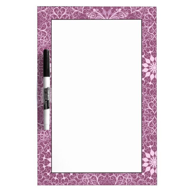 Vintage Pink Pattern Dry-Erase Board (Front)