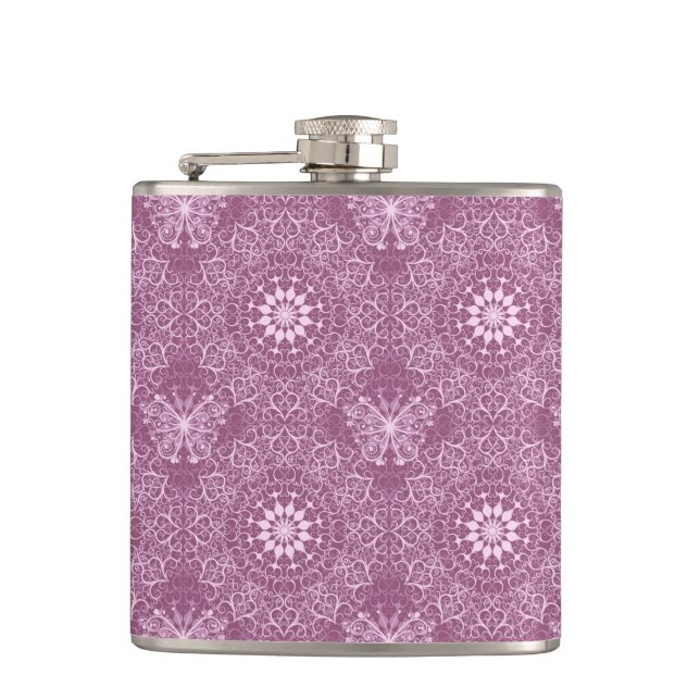 Vintage Pink Pattern Flask (Front)