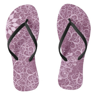 Vintage Pink Pattern Flip Flops