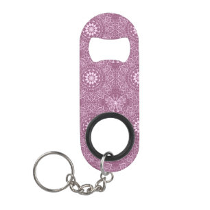 Vintage Pink Pattern Keychain Bottle Opener