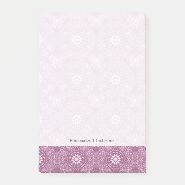 Vintage Pink Pattern Post-it Notes (Front)