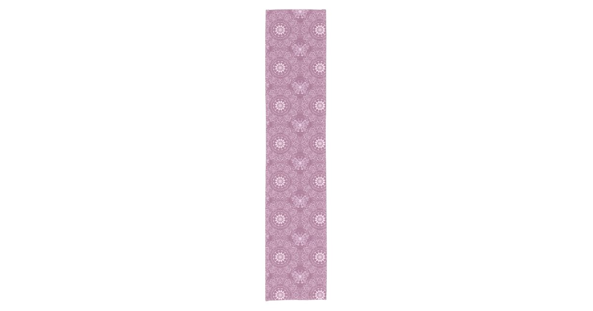 Vintage Pink Pattern Short Table Runner | Zazzle