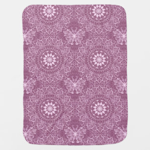 Vintage Pink Pattern Stroller Blanket