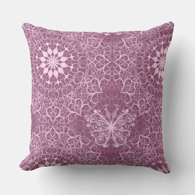 Vintage Pink Pattern Throw Pillow (Front)