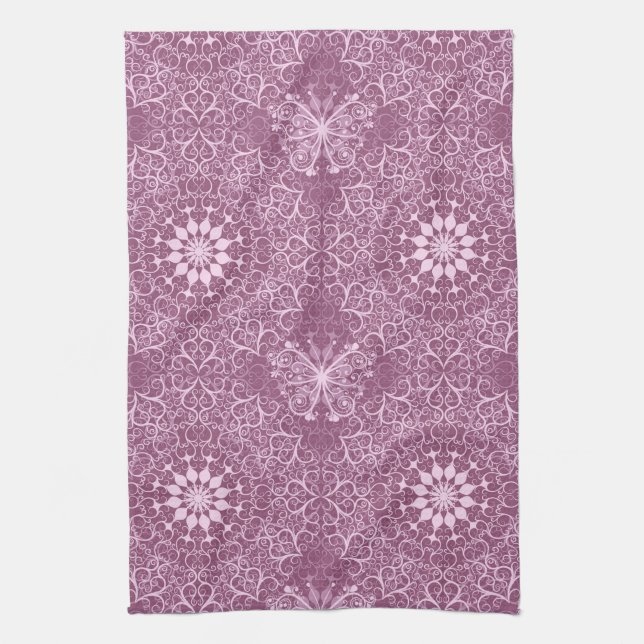 Vintage Pink Pattern Towel (Vertical)