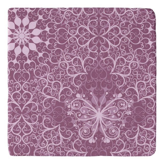 Vintage Pink Pattern Trivet (Front)