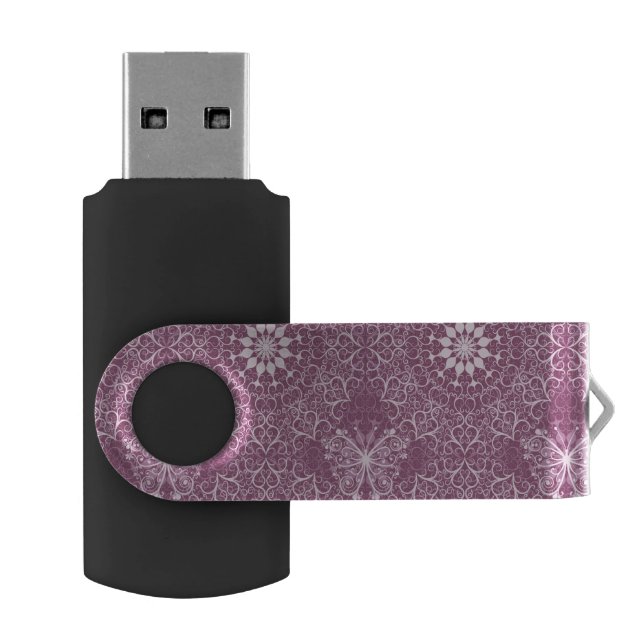 Vintage Pink Pattern USB Flash Drive (Opened)