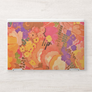 Vintage Pink Peach Flowers Botanical Watercolor HP Laptop Skin