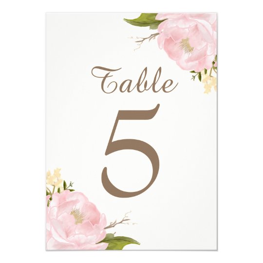 Vintage Pink Peonies Wedding Table Numbers Card Zazzle Vintage Pink Peonies Wedding Table Numbers Card