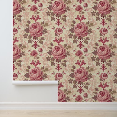 Vintage pink peony blossom  petals classic flower wallpaper 