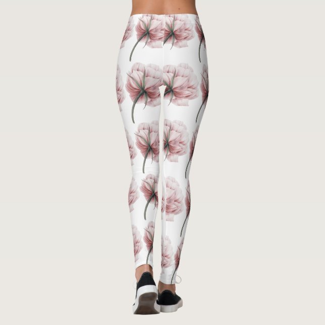 Vintage pink peony,elegant,chic,beautiful,romantic leggings (Back)